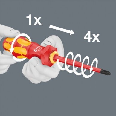 16 dalių atsuktuvų rinkinys WERA KK Turbo i 1 VDE 3