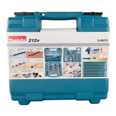 212 dalių antgalių ir grąžtų rinkinys MAKITA E-06270 2