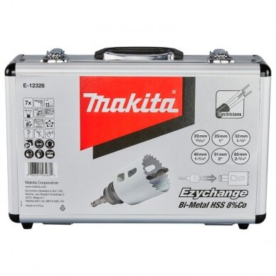 7 dalių gręžimo karūnų rinkinys elektrikams MAKITA Ezychange E-12326 3