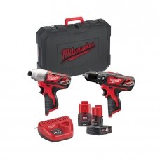 Akumuliatorinių įrankių komplektas Milwaukee M12 BPP2B-402C