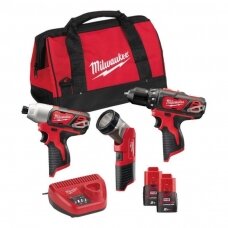 Akumuliatorinių įrankių rinkinys Milwaukee M12 BPP3A-202B