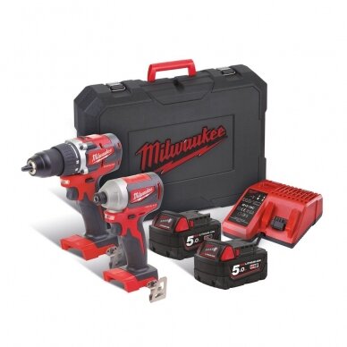 Akumuliatorinių suktuvų rinkinys Milwaukee M18 CBLPP2B-502C