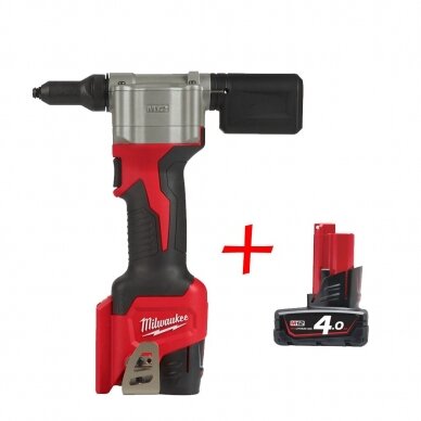 Akum. kniediklis M12 BPRT-201X (12V) 1x2,0Ah Milwaukee + M12 B4 akumuliatorius 1