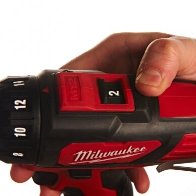 Akumuliatorinis gręžtuvas Milwaukee M12 BDD-0C su lagaminu 4