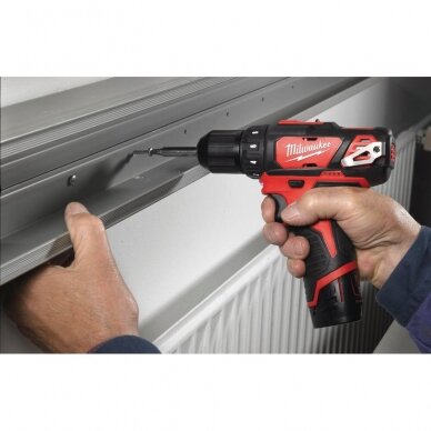 Akumuliatorinis gręžtuvas Milwaukee M12 BDD-202C 6