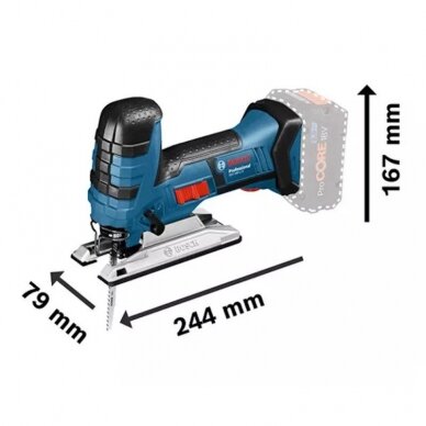 Akumuliatorinis siaurapjūklis BOSCH GST 18 V-LI S CT Solo 1