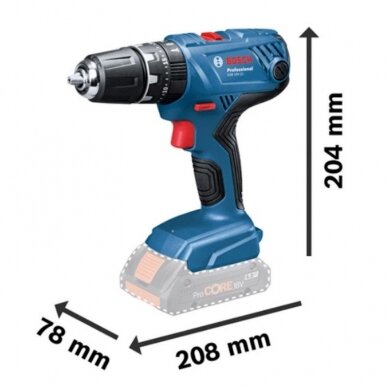 Akumuliatorinis smūginis suktuvas-gręžtuvas BOSCH GSB 18V-21 CT Solo 1