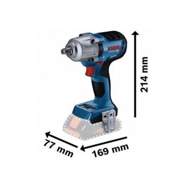 Akumuliatorinis smūginis veržliasukis BOSCH GDS 18V-450 HC 1