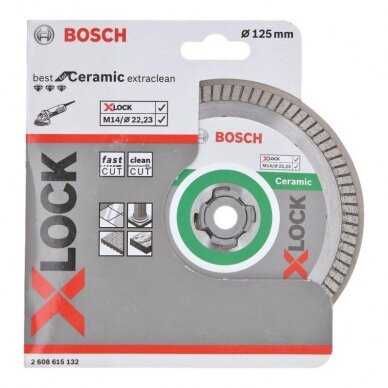 Deimantinis pjovimo diskas BOSCH Extra Clean Turbo 125x22,2 mm 1