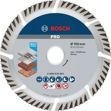 Deimantinis pjovimo diskas BOSCH Universal 150x22,23mm