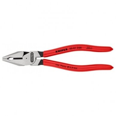 Kombinuotos didelės svertinės jėgos replės KNIPEX 0201 200 mm 1