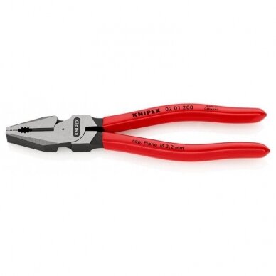 Kombinuotos didelės svertinės jėgos replės KNIPEX 0201 200 mm