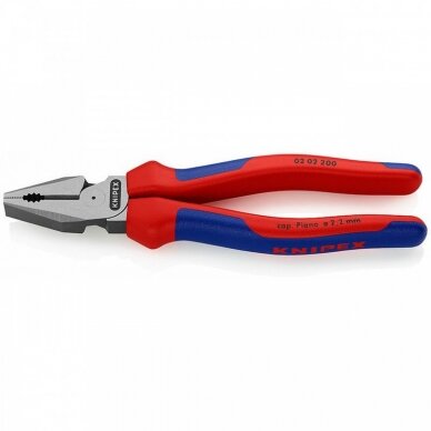 Kombinuotos didelės svertinės jėgos replės KNIPEX 0202 200 mm