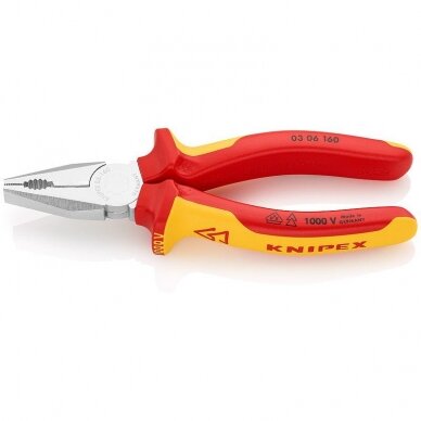 Kombinuotos replės elektrikams KNIPEX 0306 160 mm