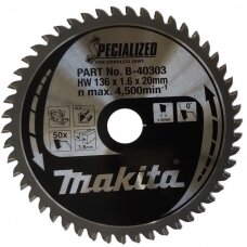 Metalo pjovimo diskas MAKITA 136x20x1,6mm 50T