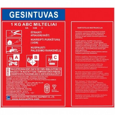 Miltelinis gesintuvas 1 kg GTC 3