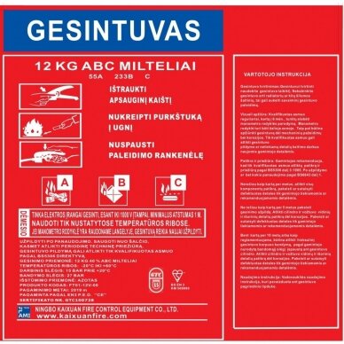 Miltelinis gesintuvas 12 kg GTC 2