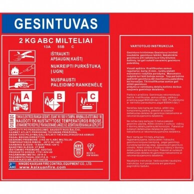 Miltelinis gesintuvas 2 kg GTC 1