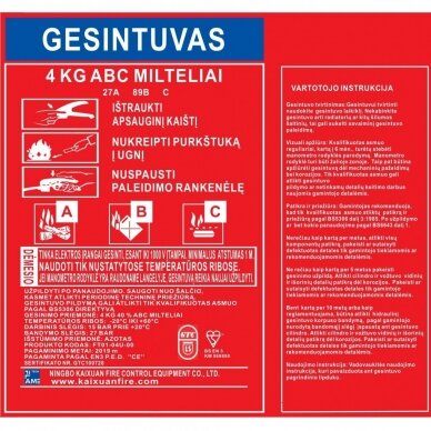 Miltelinis gesintuvas 4 kg GTC 5