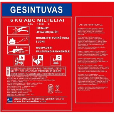 Miltelinis gesintuvas 6kg GTC 5