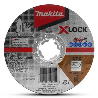 Pjovimo diskas MAKITA X-Lock 125x1,2mm RST