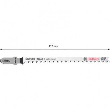 Pjūkleliai BOSCH Expert Wood 2-side clean T 308 BO, 5vnt. 1