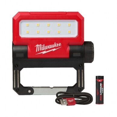 USB įkraunamas LED prožektorius Milwaukee L4 FFL-301