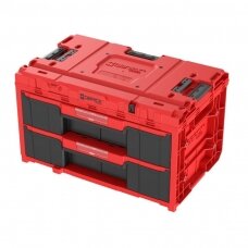 QBRICK ONE įrankių dėžė su 2 stalčiais 2.0 RED