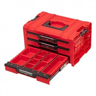 QBRICK PRO įrankių dėžė su 3 stalčiais 2.0 EXPERT RED 4