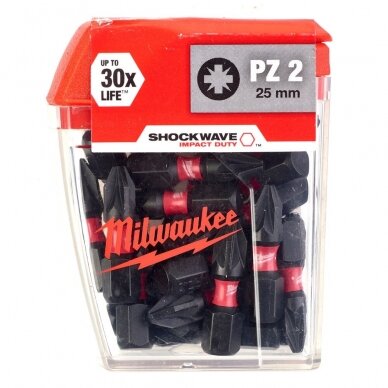 Smūginis sukimo antgalis Milwaukee PZ2x25, 25 vnt.