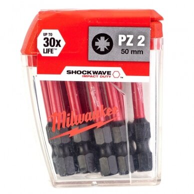 Smūginis sukimo antgalis Milwaukee PZ2x50, 10 vnt.