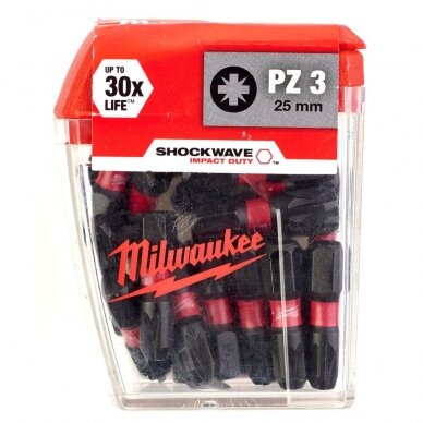 Smūginis sukimo antgalis Milwaukee PZ3x25mm, 25 vnt.